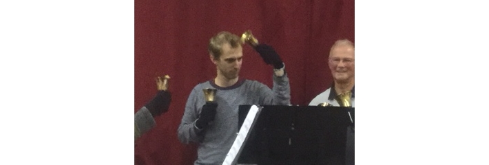 Peter playing handbells