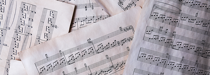 Black and white sheet music