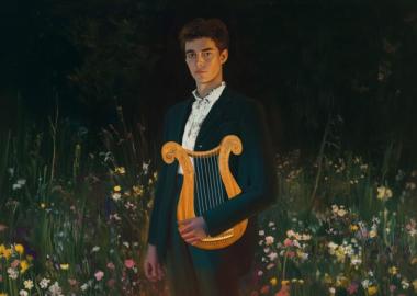 Orpheus holding a lyre