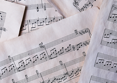 Black and white sheet music