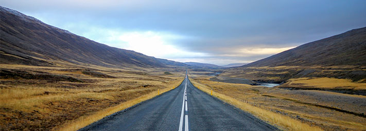 Open land with a road going through it