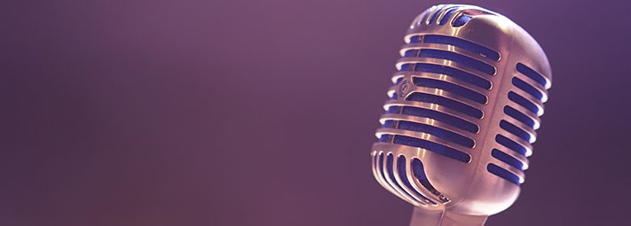 microphone on a purple background